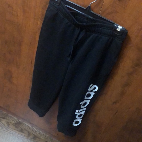 Adidas, black crop sweatpants, size XS - Picture 3 of 5